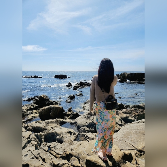 Floral on my mind satin maxi dress in multi color - Picture 6 of 8